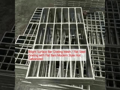 Red de rejilla de barras de superficie brillante / rejilla de acero plano con barras planas estilo moderno galvanizado en caliente