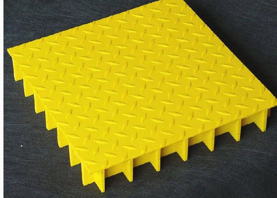 ABS Yellow Fibergrate Molded Grating 38mm*38mm Durable Appearance