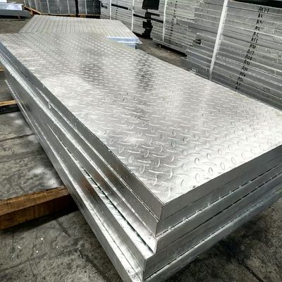 Barras de rodamiento de 30 mm, empuje de acero industrial, seguridad de rejilla, placas de aluminio a cuadros